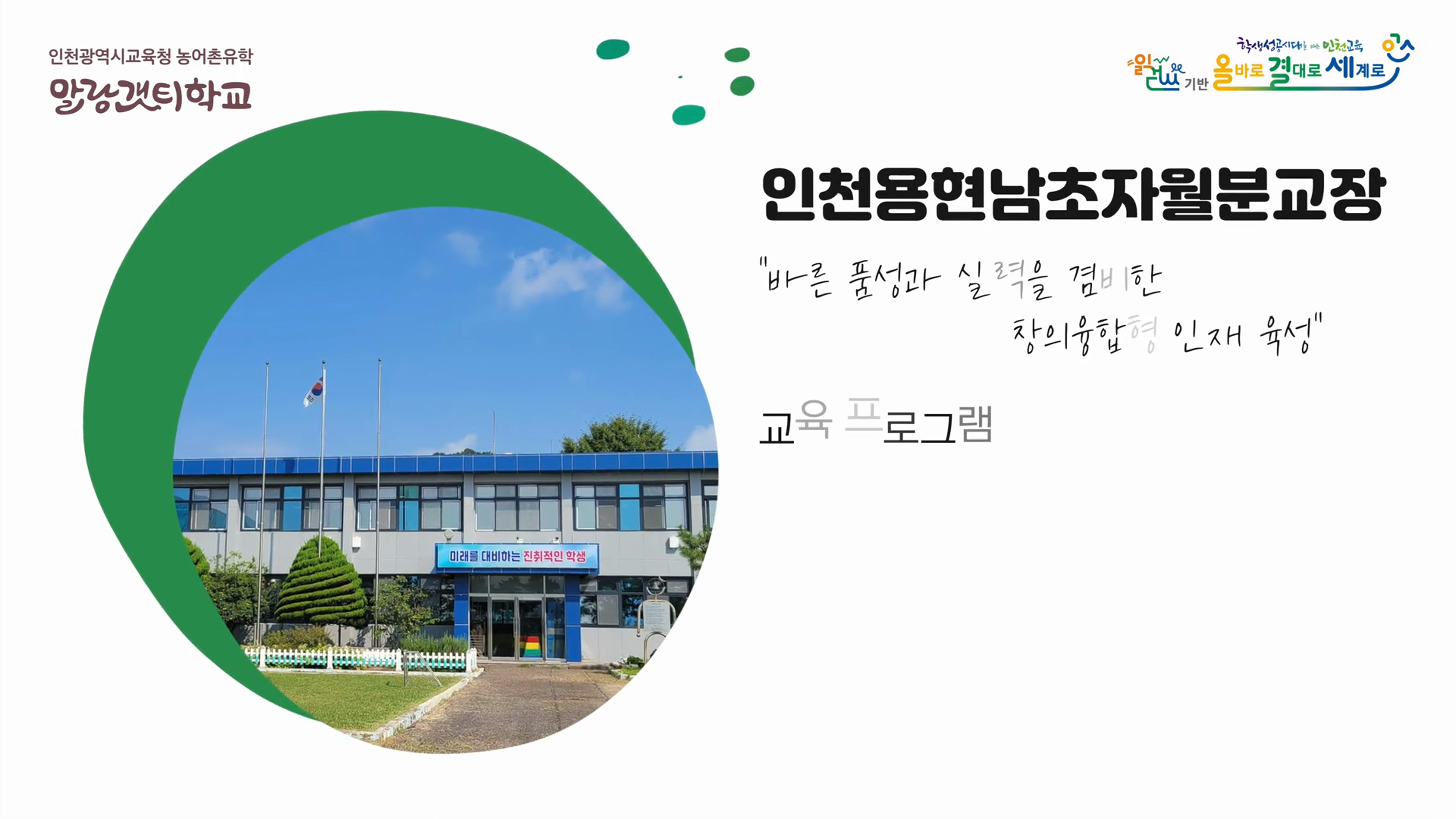 2025 인천용현남초자월분교장 농어촌유학